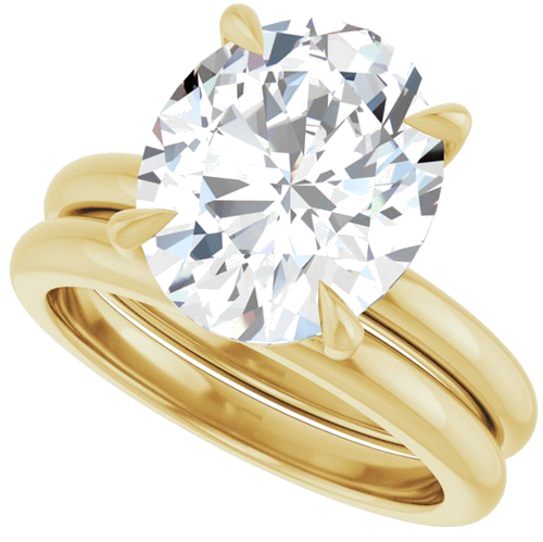 14K Yellow 12x10 mm Oval Solitaire Engagement Ring Mounting (8)