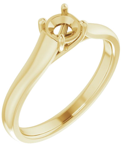 Sužadėtuvių Žiedas „Solitaire“ 585 Geltonojo Aukso Round 4.8mm (1)