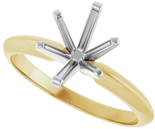 Sužadėtuvių Žiedas „Solitaire“ 585 Baltojo Ir Geltonojo Aukso Oval 9mm x 7mm (5)