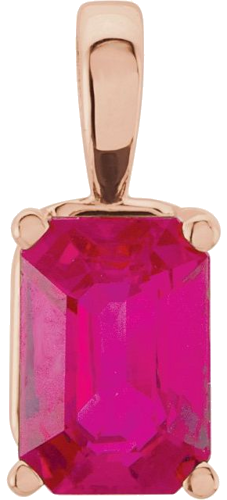 Pakabukas „Emerald 4-Prong Solitaire“ 585 Rožinis Aukso Emerald 7mm x 5mm (3)