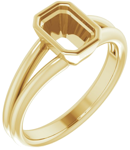14K Yellow 7x5 mm Emerald Engagement Ring Mounting (1)