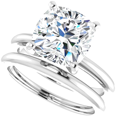 Sužadėtuvių Žiedas „Solitaire“ 585 Baltojo Aukso Cushion 9mm (10)