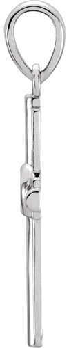 14K White 2.5 mm Round Cross Pendant Mounting (2)