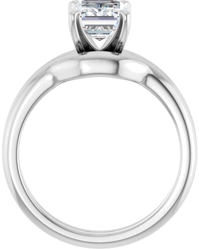 14K White  8x6 mm Emerald Solitaire Engagement Ring Mounting (7)