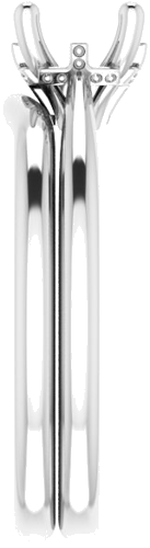 Sužadėtuvių Žiedas „Hidden Cross Solitaire“ 585 Baltojo Aukso Round 6.5mm (9)