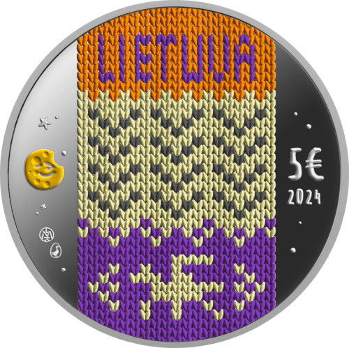 2024. gada Lietuva Divpadsmit brāļi lido kā melnie 5 eiro monēta (2)