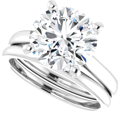 Platinum 10 mm Round Engagement Ring Mounting (10)