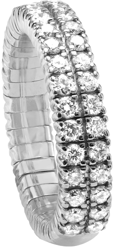 0,9 ct Round-cut F/G-VS/SI natūraliais deimantais inkrustuotas balto aukso žiedas (1)