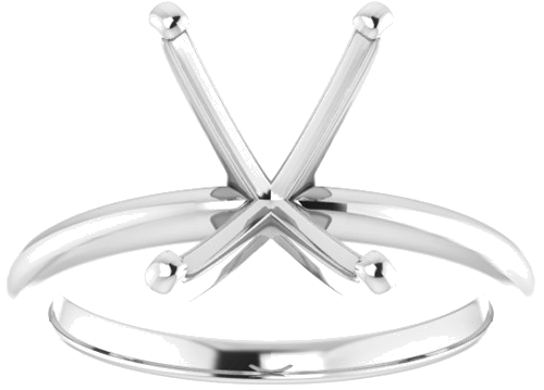 Sterling Silver  10x8 mm Emerald Solitaire Engagement Ring Mounting (3)