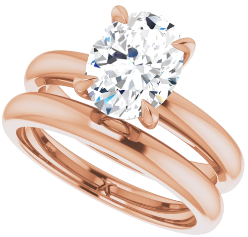 14K Rose 9x7 mm Oval Solitaire Engagement Ring Mounting (10)