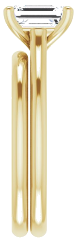 Sužadėtuvių Žiedas „Solitaire“ 585 Geltonojo Aukso Emerald 7mm x 5mm (9)