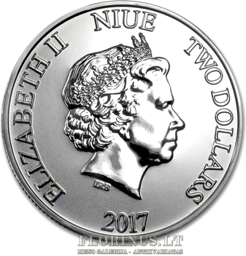 2017 Garlaivis Wilis, Naujoji Zelandija, 1 oz sidabrinė moneta (3)