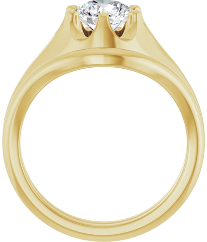 14K Yellow 6.5 mm Round Solitaire Engagement Ring Mounting (7)