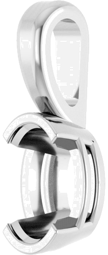 14K White 6x4 mm Oval Solitaire Pendant Mounting (2)