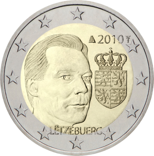 2010 Luxembourg Duke coat of arms 2 euro coin (1)