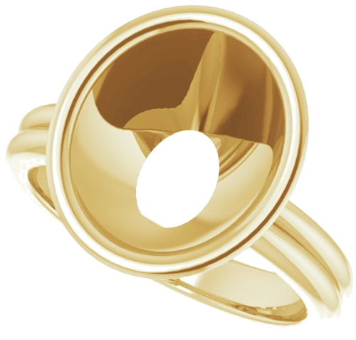 Sužadėtuvių Žiedas „Bezel-Set Solitaire“ 10k yellow gold Oval 12mm x 10mm (5)