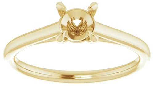 14K Yellow  5.2 mm Round Solitaire Engagement Ring Mounting (3)