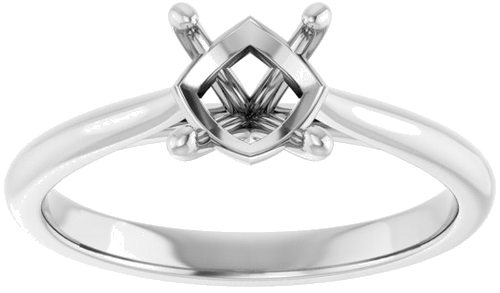 14K White 6.5 mm Round Solitaire Engagement Ring Mounting (3)