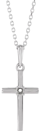 Pakabukas „Cross“ 585 Baltojo Aukso Round 2.5mm (1)
