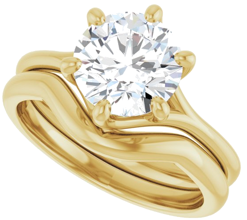 14K Yellow 8 mm Round Engagement Ring Mounting (10)