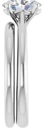 Sužadėtuvių Žiedas „Solitaire“ 950 Platinos Oval 8mm x 6mm (9)