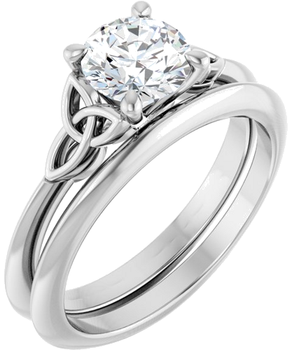 14K White 6.5 mm Round Solitaire Engagement Ring Mounting (6)