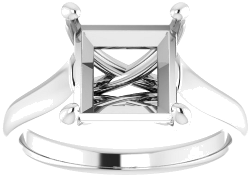 Sužadėtuvių Žiedas „Solitaire“ 585 Baltojo Aukso Square 8mm (3)