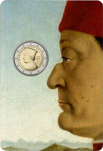 2022 San Marinas Piero della Francesca Монета от 2 евро (2)