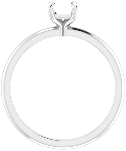 14K White  4x4 mm Square Solitaire Engagement Ring Mounting (2)