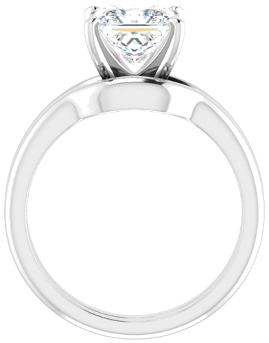 14K White  6.5x6.5 mm Square Solitaire Engagement Ring Mounting (7)