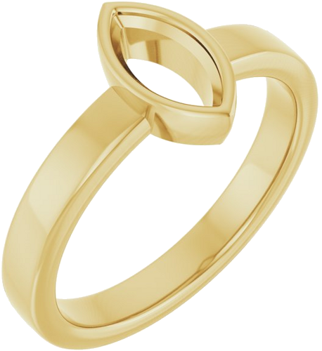 14K Yellow 8x4 mm Marquise Solitaire Engagement Ring Mounting (1)
