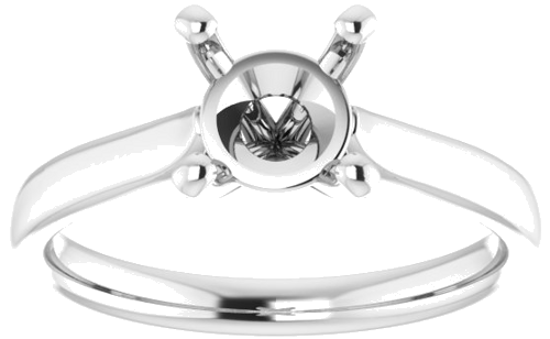 Sužadėtuvių Žiedas „Solitaire“ 585 Baltojo Aukso Round 7mm (3)