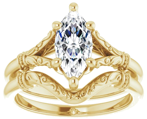 14K Yellow 10x5 mm Marquise Solitaire Engagement Ring Mounting (8)