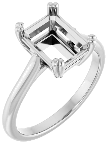 Sužadėtuvių Žiedas „Solitaire“ 585 Baltojo Aukso Emerald 9mm x 7mm (1)