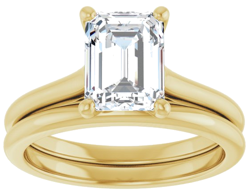 Sužadėtuvių Žiedas „Solitaire“ 417 Geltonojo Aukso Emerald 8mm x 6mm (8)