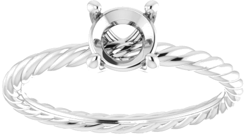 14K White 5.8 mm Round Solitaire Engagement Ring Mounting (3)