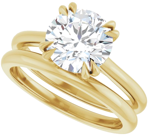 18K Yellow 8.2 mm Round Solitaire Engagement Ring Mounting (10)