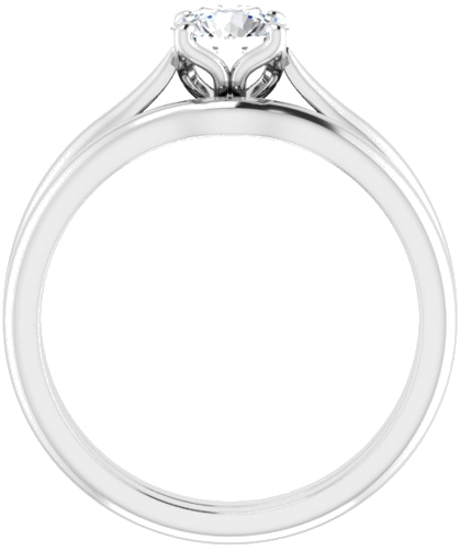 14K White  5.5 mm Round Solitaire Engagement Ring Mounting (7)