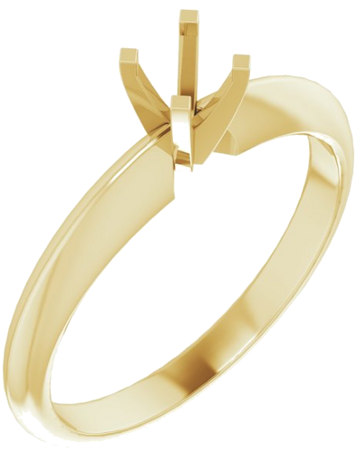 14K Yellow 4.0-4.1 mm Round 4-Prong Light Solitaire Ring Mounting (1)