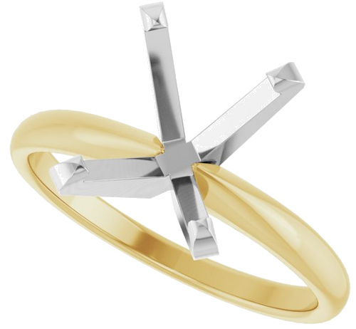 14K Yellow White 11 x 9 mm Oval Solitaire Engagement Ring Mounting (5)