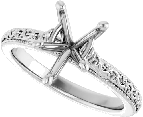 14K White  10x7 mm Pear Solitaire Engagement Ring Mounting (5)