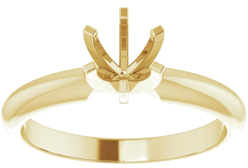 14K Yellow 5-5.3 mm Round 6-Prong Solitaire Ring Mounting (3)