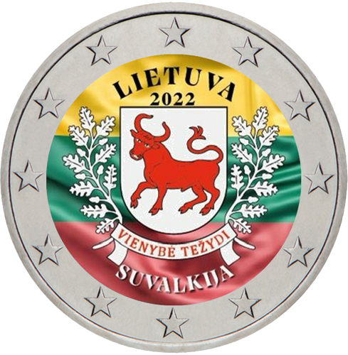 2022 Литва Сувалкия монета 2 евро (цветная) (1)