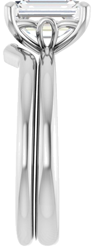 14K White 8x6 mm Emerald Solitaire Engagement Ring Mounting (9)