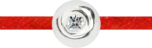 Red thread bracelet with a gold bead and diamond (2)