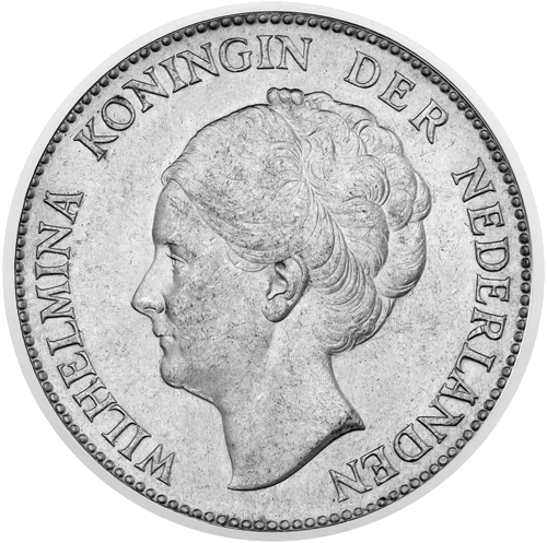1 guldenis Vilhelmīne (1922–1945) Nīderlande sudraba monēta (1)