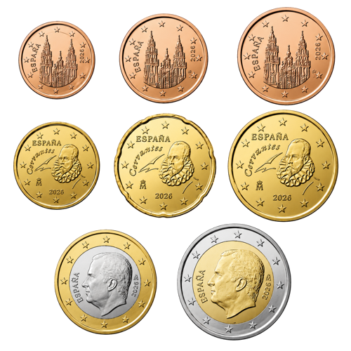 2026 Spānijas UNC eiro monētu komplekts (1)