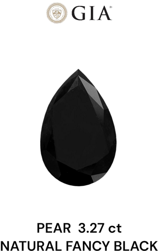 3.27 carat Fancy Black-VVS2 Natūralus Pear Deimantas (1)