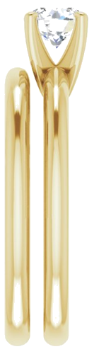 Sužadėtuvių Žiedas „Solitaire“ 585 Geltonojo Aukso Round 5.2mm (9)