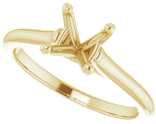 14K Yellow 6.5 mm Round Solitaire Engagement Ring Mounting (5)